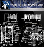 【Sanitations Details】Public Toilet Sanitary Ware Block - Architecture Autocad Blocks,CAD Details,CAD Drawings,3D Models,PSD,Vector,Sketchup Download