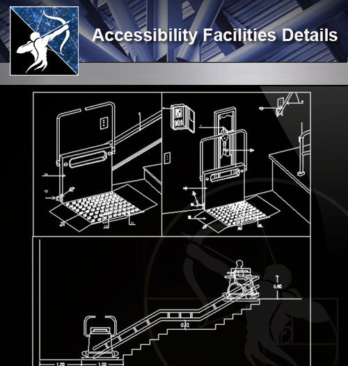 【Free Accessibility Facilities Details】Accessibility Facilities CAD Details 2 - Architecture Autocad Blocks,CAD Details,CAD Drawings,3D Models,PSD,Vector,Sketchup Download