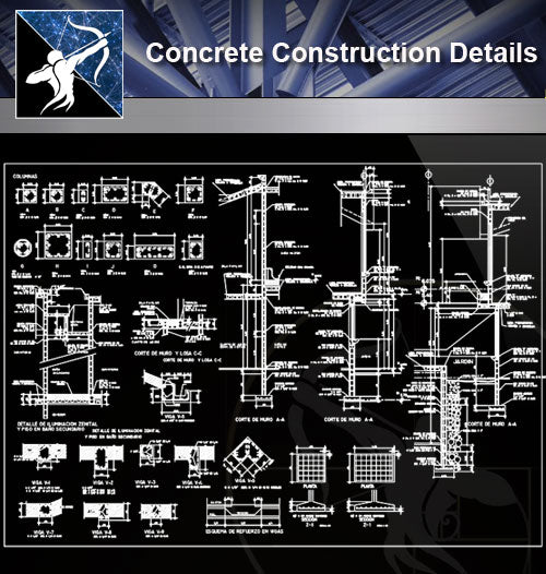 【Concrete Details】Concrete details - Architecture Autocad Blocks,CAD Details,CAD Drawings,3D Models,PSD,Vector,Sketchup Download