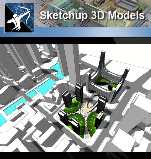 ★Sketchup 3D Models-Skyscraper Sketchup Models - Architecture Autocad Blocks,CAD Details,CAD Drawings,3D Models,PSD,Vector,Sketchup Download