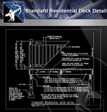 【Free Architecture Details】Standard Residential Deck Detail - Architecture Autocad Blocks,CAD Details,CAD Drawings,3D Models,PSD,Vector,Sketchup Download