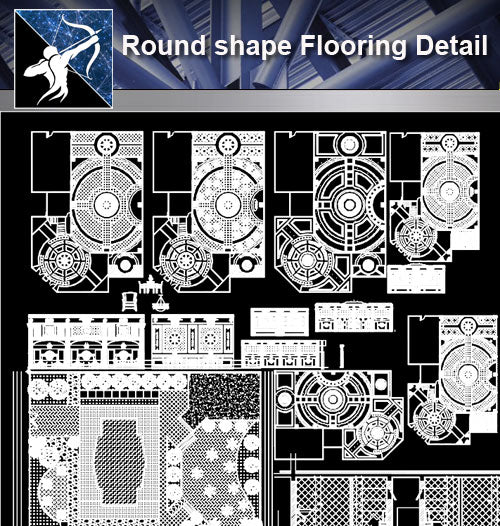 【Architecture Details】Round shape Flooring Detail - Architecture Autocad Blocks,CAD Details,CAD Drawings,3D Models,PSD,Vector,Sketchup Download