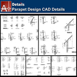 ★【Parapet Details-Autocad Blocks,details Collections V1】All kinds of Parapet Details Design CAD Drawings