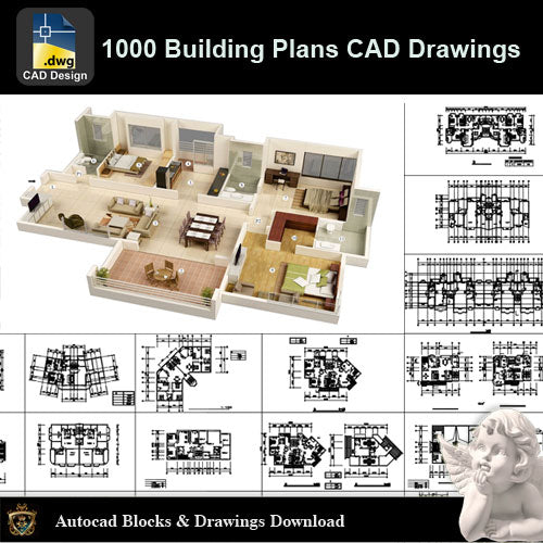 ★【1000 Building Layout Design CAD Drawings Bundle】 - Architecture Autocad Blocks,CAD Details,CAD Drawings,3D Models,PSD,Vector,Sketchup Download