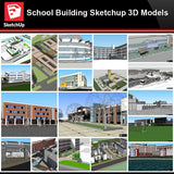 💎【Sketchup Architecture 3D Projects】20 Types of School Design Sketchup 3D Models V8 - Architecture Autocad Blocks,CAD Details,CAD Drawings,3D Models,PSD,Vector,Sketchup Download