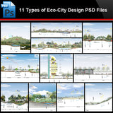 ★Photoshop PSD Files-11 Types of Eco-City Design PSD Files(Total 1.66GB) - Architecture Autocad Blocks,CAD Details,CAD Drawings,3D Models,PSD,Vector,Sketchup Download