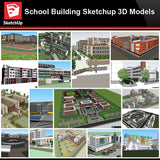 💎【Sketchup Architecture 3D Projects】20 Types of School Design Sketchup 3D Models V3 - Architecture Autocad Blocks,CAD Details,CAD Drawings,3D Models,PSD,Vector,Sketchup Download