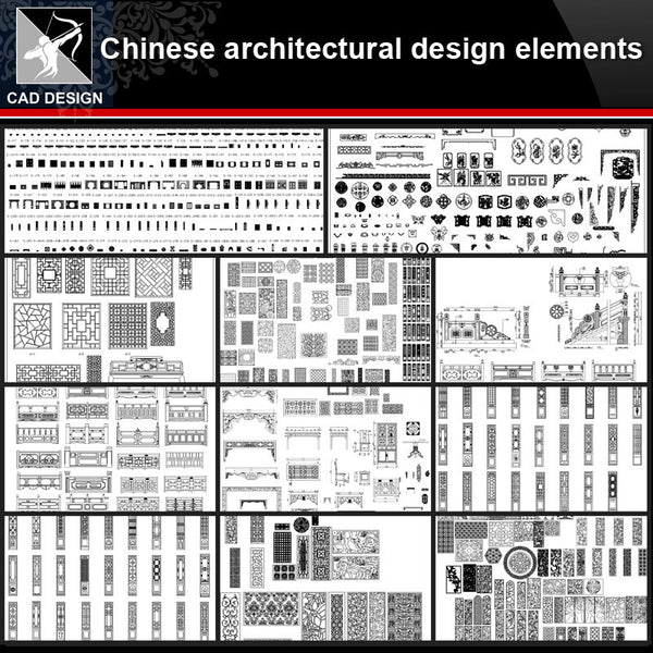 ★【Chinese Architecture Design CAD elements V4】All kinds of Chinese Architectural CAD Drawings Bundle - Architecture Autocad Blocks,CAD Details,CAD Drawings,3D Models,PSD,Vector,Sketchup Download