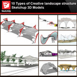 💎【Sketchup Architecture 3D Projects】10 Types of Creative landscape structure Sketchup 3D Models V3 - Architecture Autocad Blocks,CAD Details,CAD Drawings,3D Models,PSD,Vector,Sketchup Download
