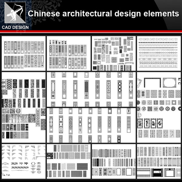 ★【Chinese Architecture Design CAD elements V3】All kinds of Chinese Architectural CAD Drawings Bundle - Architecture Autocad Blocks,CAD Details,CAD Drawings,3D Models,PSD,Vector,Sketchup Download