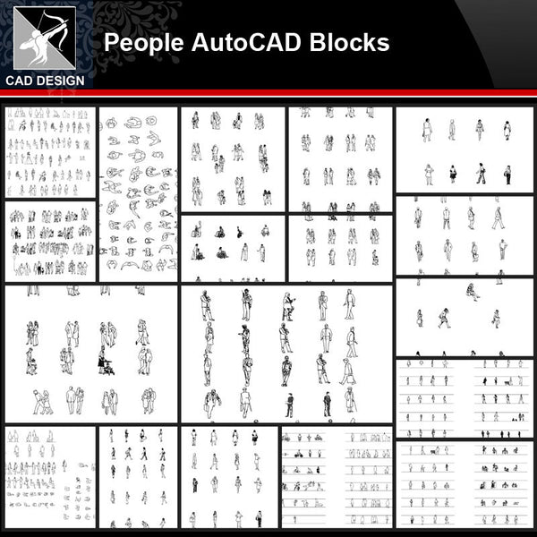 ★【People Autocad Blocks Collections】All kinds of People CAD Blocks - Architecture Autocad Blocks,CAD Details,CAD Drawings,3D Models,PSD,Vector,Sketchup Download