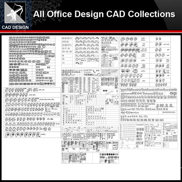 ★【Office Design Gallery Autocad Blocks,Drawings】All Office layout elements Bundle - Architecture Autocad Blocks,CAD Details,CAD Drawings,3D Models,PSD,Vector,Sketchup Download