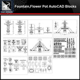 ★【Fountain,Flower Pot Autocad Blocks】All kinds of CAD blocks Bundle - Architecture Autocad Blocks,CAD Details,CAD Drawings,3D Models,PSD,Vector,Sketchup Download