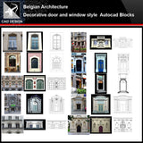 ★【Belgian Architecture Style Design】Belgian architecture · Decorative door and window style CAD Drawings - Architecture Autocad Blocks,CAD Details,CAD Drawings,3D Models,PSD,Vector,Sketchup Download