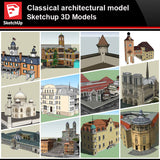 💎【Sketchup Architecture 3D Projects】European Classical Architecture Sketchup 3D Models V3 - Architecture Autocad Blocks,CAD Details,CAD Drawings,3D Models,PSD,Vector,Sketchup Download