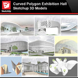 💎【Sketchup Architecture 3D Projects】Curve Polygon Gallery ,Art Museum Sketchup 3D Models - Architecture Autocad Blocks,CAD Details,CAD Drawings,3D Models,PSD,Vector,Sketchup Download