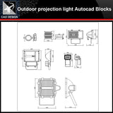 ★【Outdoor projection light Autocad Blocks】-All kinds of Autocad Blocks Collection - Architecture Autocad Blocks,CAD Details,CAD Drawings,3D Models,PSD,Vector,Sketchup Download