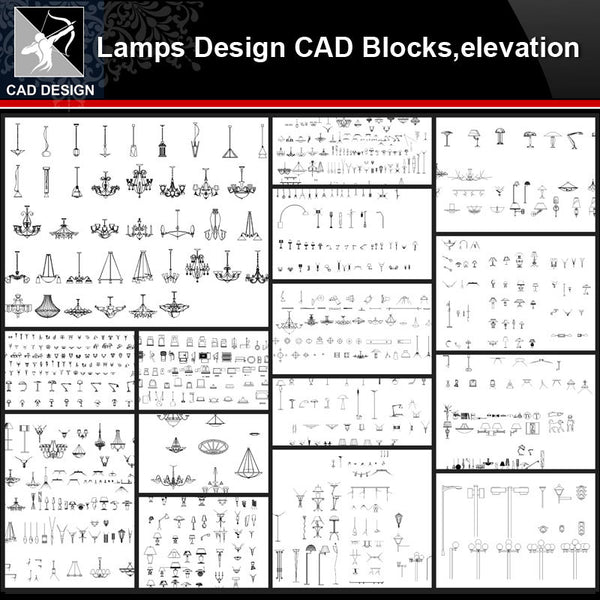 ★【Lamps Design Autocad Blocks,elevation Collections】All kinds of Lamps CAD Blocks - Architecture Autocad Blocks,CAD Details,CAD Drawings,3D Models,PSD,Vector,Sketchup Download