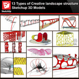 💎【Sketchup Architecture 3D Projects】10 Types of Creative landscape structure Sketchup 3D Models V5 - Architecture Autocad Blocks,CAD Details,CAD Drawings,3D Models,PSD,Vector,Sketchup Download