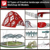 💎【Sketchup Architecture 3D Projects】10 Types of Creative landscape structure Sketchup 3D Models V4 - Architecture Autocad Blocks,CAD Details,CAD Drawings,3D Models,PSD,Vector,Sketchup Download