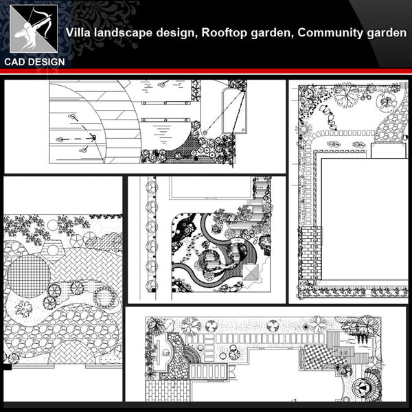★【Villa Landscape design,Rooftop garden,Community garden CAD Drawings Bundle V.4】All kinds of Landscape design CAD Drawings - Architecture Autocad Blocks,CAD Details,CAD Drawings,3D Models,PSD,Vector,Sketchup Download