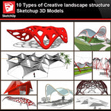 💎【Sketchup Architecture 3D Projects】10 Types of Creative landscape structure Sketchup 3D Models V1 - Architecture Autocad Blocks,CAD Details,CAD Drawings,3D Models,PSD,Vector,Sketchup Download