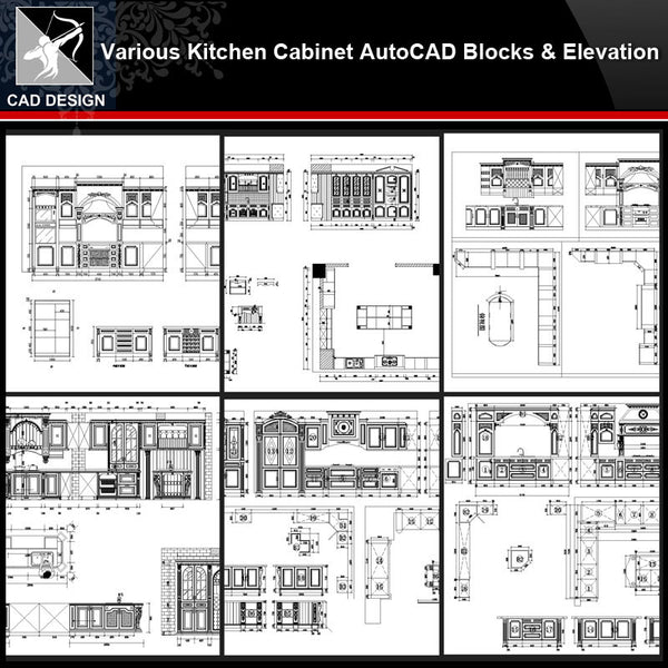 ★【Various Kitchen Cabinet Autocad Blocks & elevation V.3】All kinds of Kitchen Cabinet CAD drawings Bundle - Architecture Autocad Blocks,CAD Details,CAD Drawings,3D Models,PSD,Vector,Sketchup Download