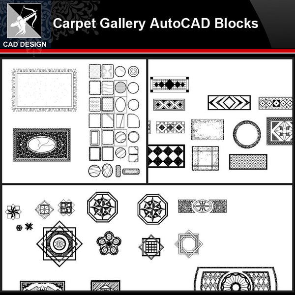 ★【Carpet Gallery Autocad Blocks Collections】All kinds of Carpet CAD Blocks - Architecture Autocad Blocks,CAD Details,CAD Drawings,3D Models,PSD,Vector,Sketchup Download