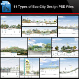 ★Photoshop PSD Files-11 Types of Eco-City Design PSD Files(Total 1.65GB) - Architecture Autocad Blocks,CAD Details,CAD Drawings,3D Models,PSD,Vector,Sketchup Download