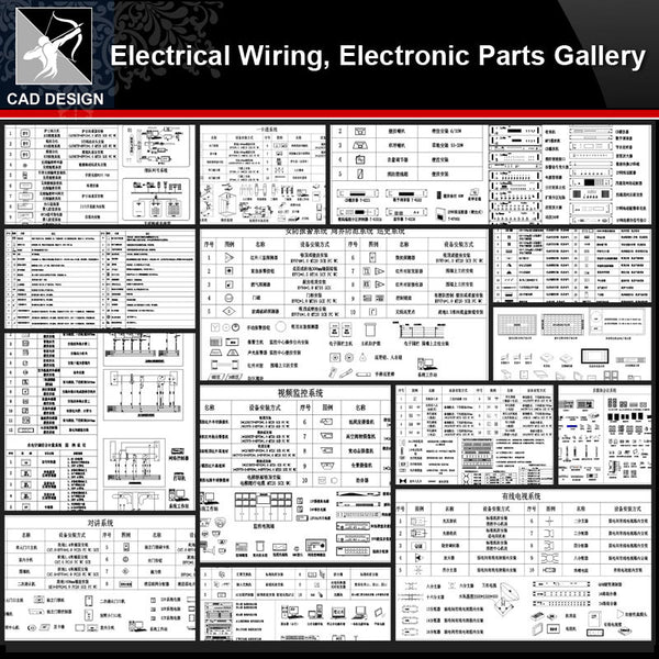 ★【Electrical Wiring,Electronic Parts Gallery】All kinds of Electronic Parts CAD Blocks Bundle - Architecture Autocad Blocks,CAD Details,CAD Drawings,3D Models,PSD,Vector,Sketchup Download