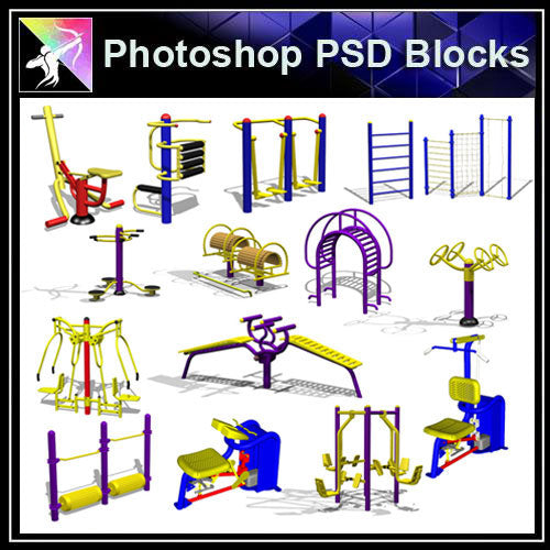 【Photoshop PSD Blocks】Facilities for children PSD Blocks 1 - Architecture Autocad Blocks,CAD Details,CAD Drawings,3D Models,PSD,Vector,Sketchup Download