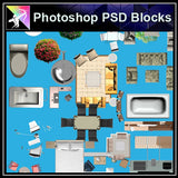 ★Interior Design Plan Photoshop PSD Blocks V.1 - Architecture Autocad Blocks,CAD Details,CAD Drawings,3D Models,PSD,Vector,Sketchup Download