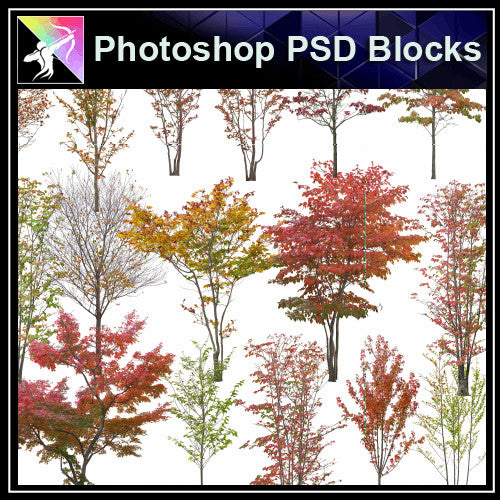★Photoshop PSD Landscape Blocks-Trees & Bushes Blocks V.1 - Architecture Autocad Blocks,CAD Details,CAD Drawings,3D Models,PSD,Vector,Sketchup Download
