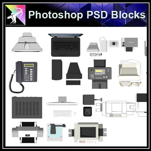 【Photoshop PSD Blocks】Electric Appliance Blocks - Architecture Autocad Blocks,CAD Details,CAD Drawings,3D Models,PSD,Vector,Sketchup Download