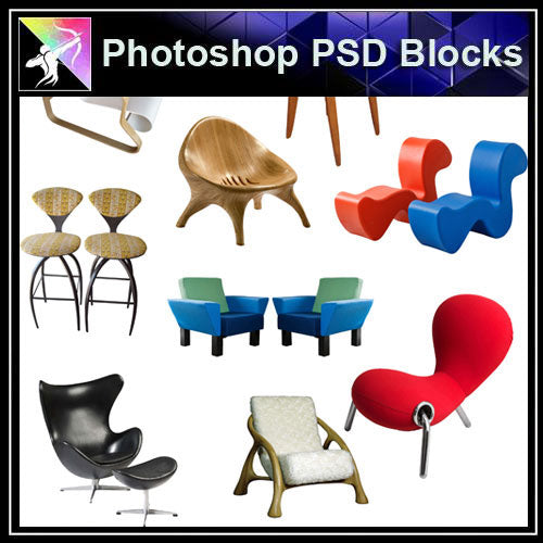 【Photoshop PSD Blocks】Sofa & Chair PSD Blocks V.2 - Architecture Autocad Blocks,CAD Details,CAD Drawings,3D Models,PSD,Vector,Sketchup Download