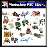 【Photoshop PSD Blocks】Facilities for children PSD Blocks 3 - Architecture Autocad Blocks,CAD Details,CAD Drawings,3D Models,PSD,Vector,Sketchup Download