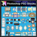 ★Interior Design Plan Photoshop PSD Blocks V.4 - Architecture Autocad Blocks,CAD Details,CAD Drawings,3D Models,PSD,Vector,Sketchup Download
