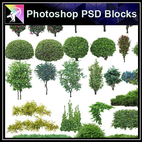 ★Photoshop PSD Landscape Blocks-Trees & Bushes Blocks V.7 - Architecture Autocad Blocks,CAD Details,CAD Drawings,3D Models,PSD,Vector,Sketchup Download
