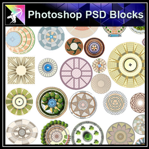 Photoshop PSD Landscape Public Square Blocks (Best Recommanded!!) - Architecture Autocad Blocks,CAD Details,CAD Drawings,3D Models,PSD,Vector,Sketchup Download