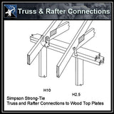 ★Free CAD Details-Truss & Rafter Connections (Iso) - Architecture Autocad Blocks,CAD Details,CAD Drawings,3D Models,PSD,Vector,Sketchup Download