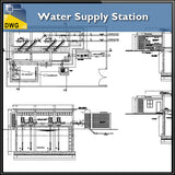 【CAD Details】Water Supply Station CAD Details - Architecture Autocad Blocks,CAD Details,CAD Drawings,3D Models,PSD,Vector,Sketchup Download