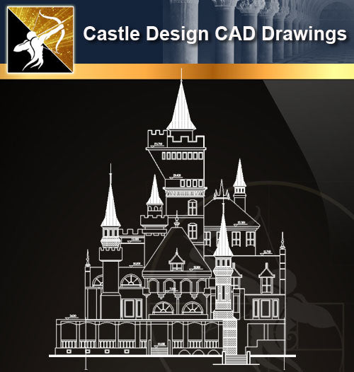 Castle Design CAD Drawings 1 - Architecture Autocad Blocks,CAD Details,CAD Drawings,3D Models,PSD,Vector,Sketchup Download