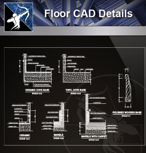 【 Floor Details】Flooring CAD Details Collection - Architecture Autocad Blocks,CAD Details,CAD Drawings,3D Models,PSD,Vector,Sketchup Download