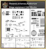 ★【Auditorium ,Cinema, Theaters CAD Blocks-Stage Equipment CAD Blocks】@Cinema Design,Autocad Blocks,Cinema Details,Cinema Section,Cinema elevation design drawings - Architecture Autocad Blocks,CAD Details,CAD Drawings,3D Models,PSD,Vector,Sketchup Download