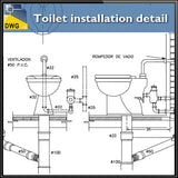 【CAD Details】Toilet installation CAD Details - Architecture Autocad Blocks,CAD Details,CAD Drawings,3D Models,PSD,Vector,Sketchup Download
