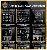【Architectural CAD Drawings Bundle】(Best Collections!!Get Total 79 Collections for only $99!) - Architecture Autocad Blocks,CAD Details,CAD Drawings,3D Models,PSD,Vector,Sketchup Download
