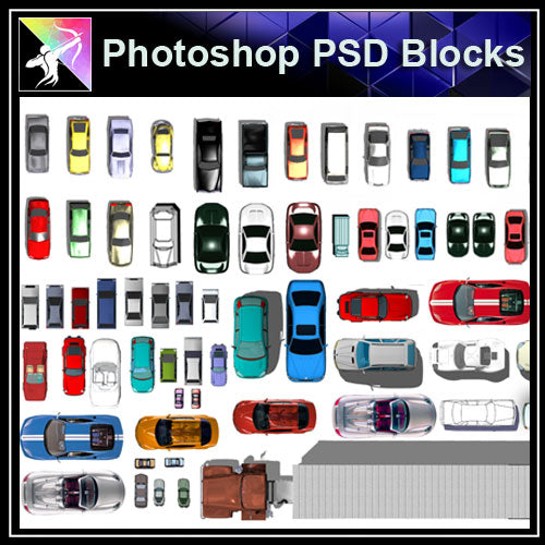 Photoshop PSD Landscape Car Blocks - Architecture Autocad Blocks,CAD Details,CAD Drawings,3D Models,PSD,Vector,Sketchup Download