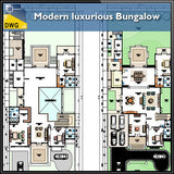 【Architecture CAD Projects】Modern Bungalows Design Plan,Villa CAD Drawings V.4 - Architecture Autocad Blocks,CAD Details,CAD Drawings,3D Models,PSD,Vector,Sketchup Download