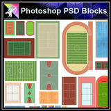 Photoshop PSD Landscape Court Blocks - Architecture Autocad Blocks,CAD Details,CAD Drawings,3D Models,PSD,Vector,Sketchup Download