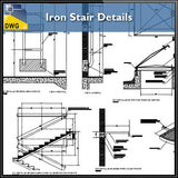 【CAD Details】Iron Stair CAD Details - Architecture Autocad Blocks,CAD Details,CAD Drawings,3D Models,PSD,Vector,Sketchup Download